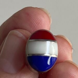 Red white blue sterling silver earrings